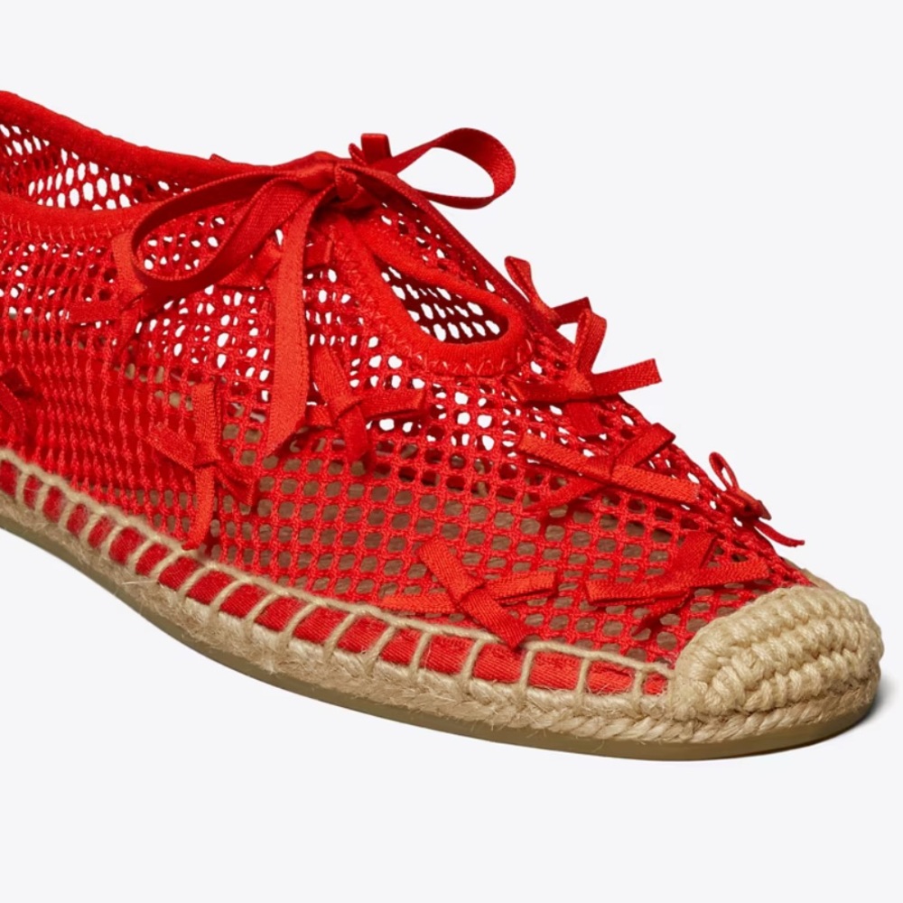NEW Tory Burch Mini Bow Espadrille in Blazing Red - Picture 3 of 9